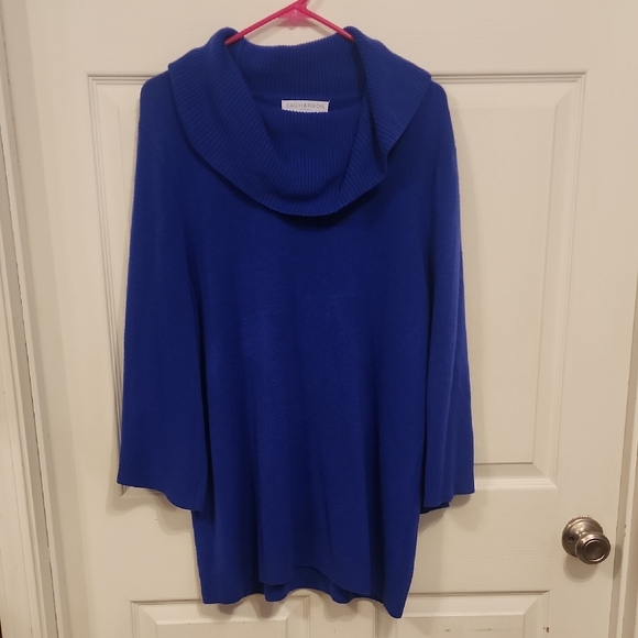 Sag Harbor Sweaters - Sag Harbor Blue Cowl Neck Sweater Tunic